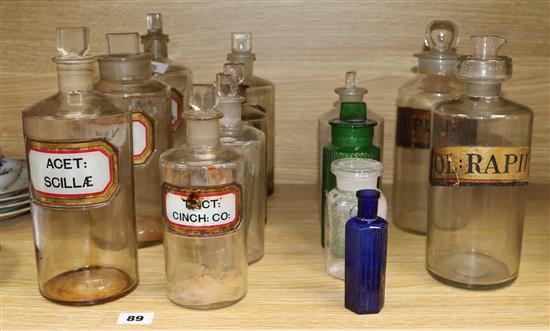 A collection of chemists jars